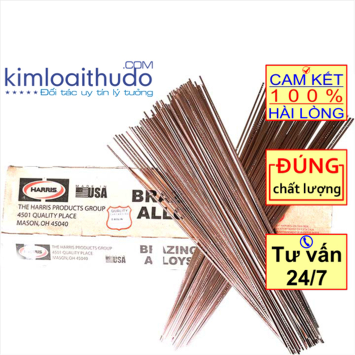 Que hàn đồng vảy bạc Harris Mỹ sản xuất, hàn ống đồng điều hòa, hàn thiết bị điện, hàn đồng. Hàng chất lượng cao, Mối hàn đẹp