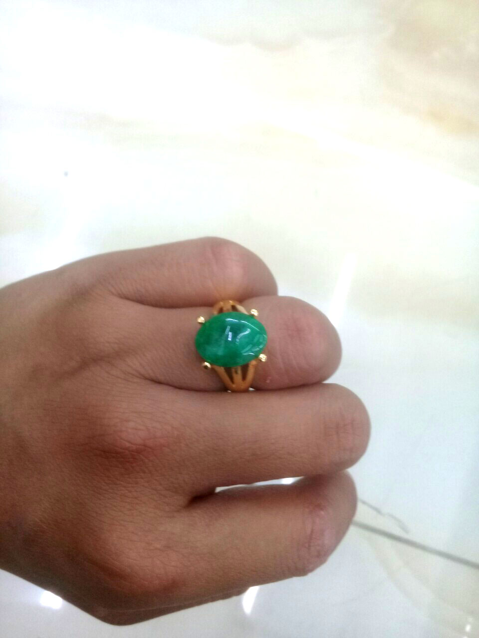 Nhẫn nữ cẩm thạch thiết kế sang trọng nữ tính - đeo làm công sở cực sang chảnh và quý phái