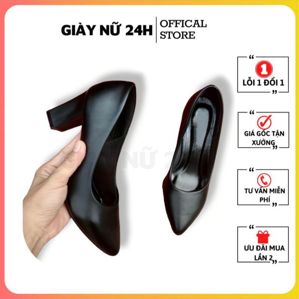 Giày cao gót giày công sở 5 phân nữ sản phẩm chất da mềm đế êm chân chuẩn fom bảo hành hẳn 12 tháng size 35-39