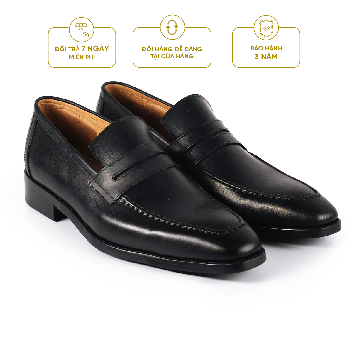 Giày tây lười cao cấp penny loafer - lf06 - da bò ý lót trong da bò mộc - thương hiệu be classy