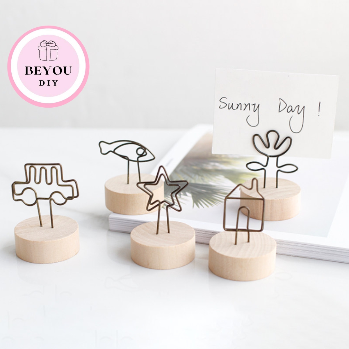 Kẹp Gỗ, Kẹp Ảnh Đế Gỗ Decor, Trang Trí Để Bàn, Treo Postcard, Sticker, Thiệp Hoa Khô, Kẹp Giấy Ghi Chú - BEYOU