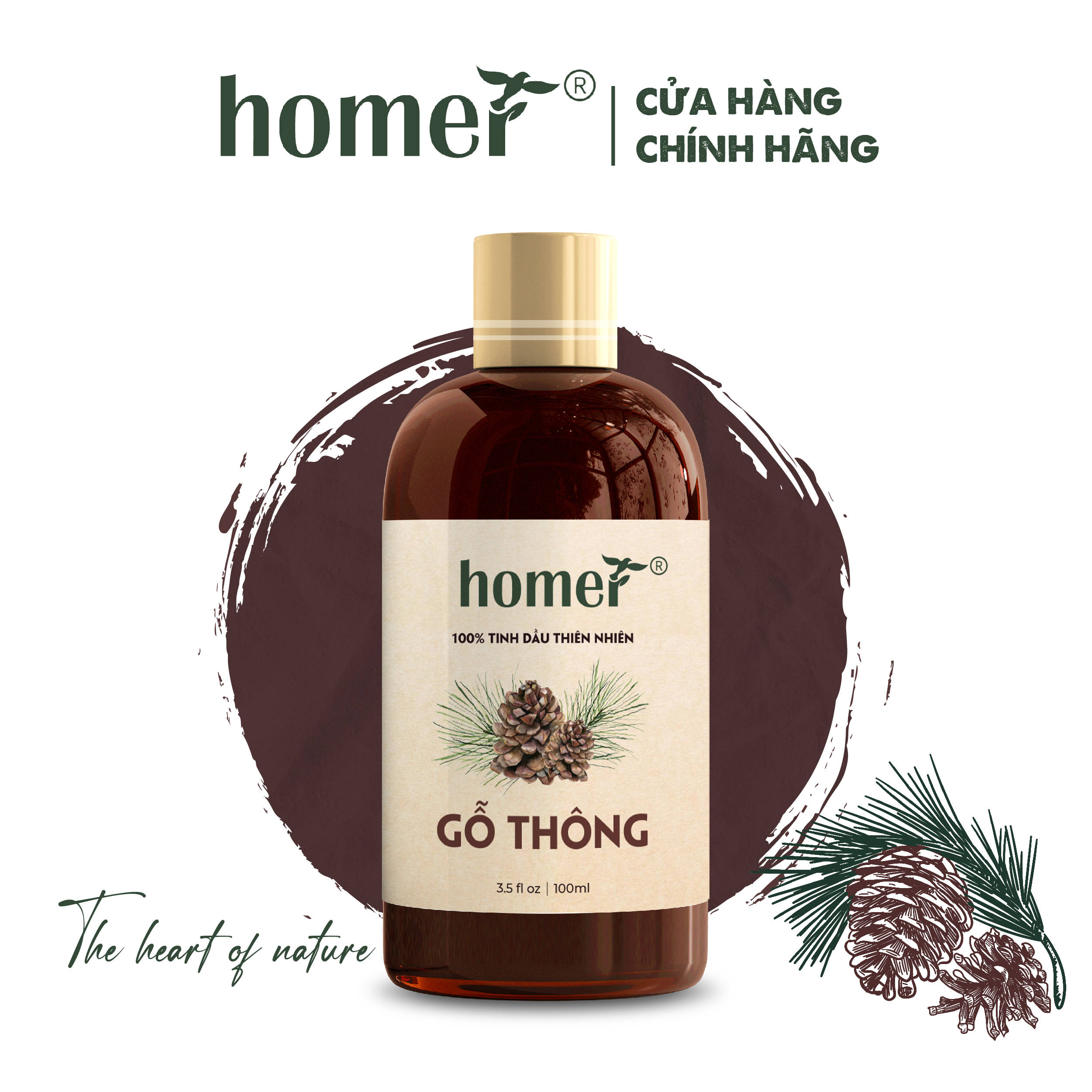 Tinh dầu Gỗ Thông Homer - Dung tích 20ml / 100ml / 500ml/1L - Tinh dầu nguyên chất nhập khẩu, xông thơm phòng, khử mùi, đuổi muỗi