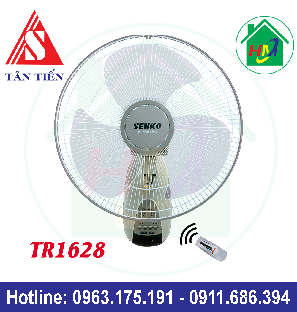 Quạt treo tường điều khiển từ xa senko tr1628