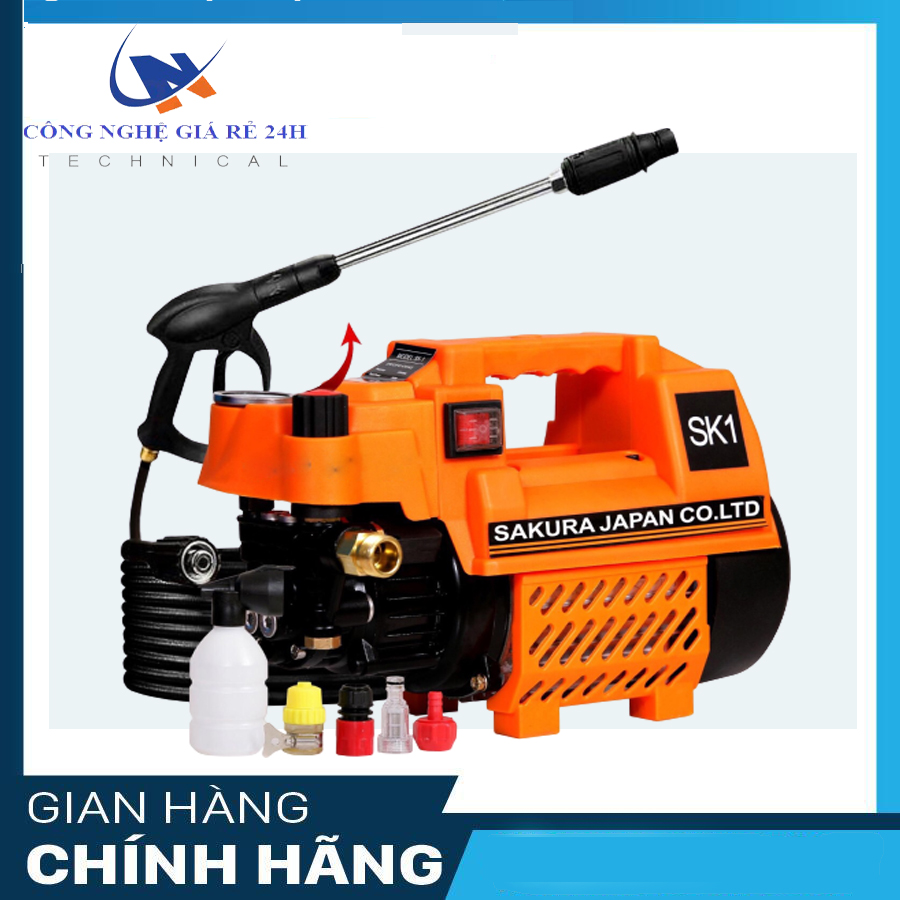 Xả kho Máy rửa xe gia đình - Hàng công ty - Có bình xà phòng đi kèm