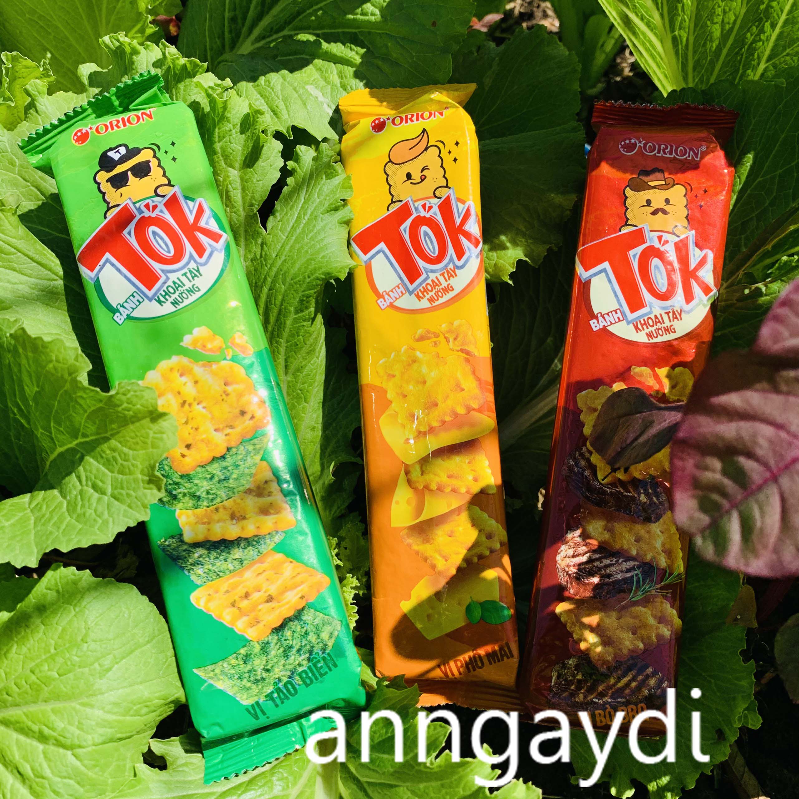 Bánh Khoai Tây Nướng TOK Orion Vị Phô Mai, Bò BBQ, Tảo Biển Gói 38,5g