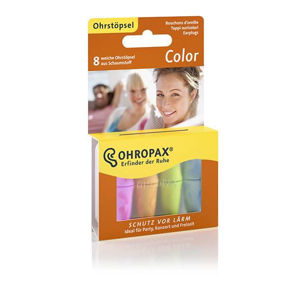 Hộp 8 nút bịt tai chống ồn OHROPAX COLOR xuất xứ từ Đức (Siêu mềm mại + 4 màu đa sắc)