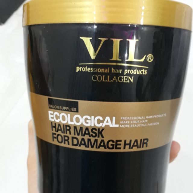 Kem hấp ủ tóc vil đen 1000ml , hấp dầu vil collagen phục hồi hư tổn