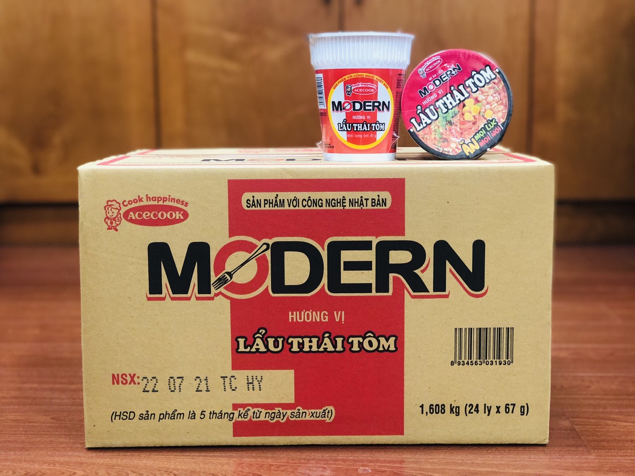 Thùng Mì 24 ly Modern Lẩu thái tôm