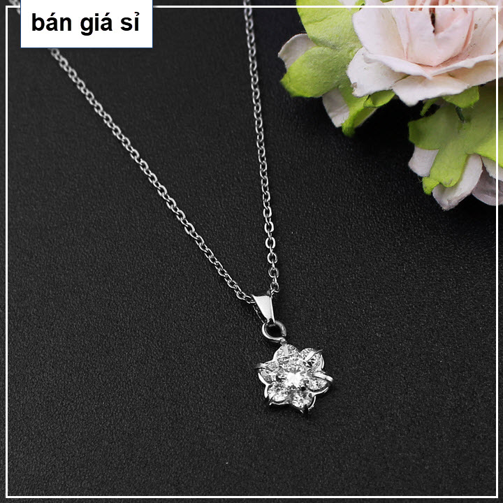 [HCM]Dây chuyền inox nữ bán chạy giá hủy diệt tại Việt Nam - Bông Hoa Đính Đá
