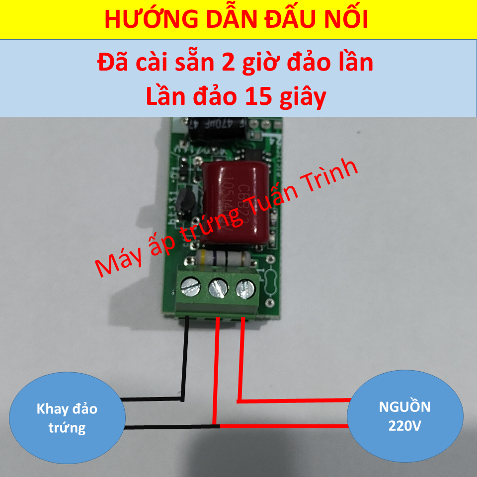 Mạch hẹn giờ đảo trứng tự động 220V, nối được 1 đến 10 khay
