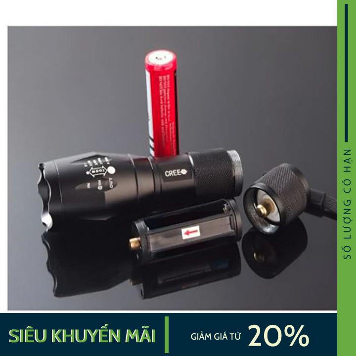 Đèn pin siêu sáng brillante torcia led kèm pin và bộ sạc siêu tiết kiệm