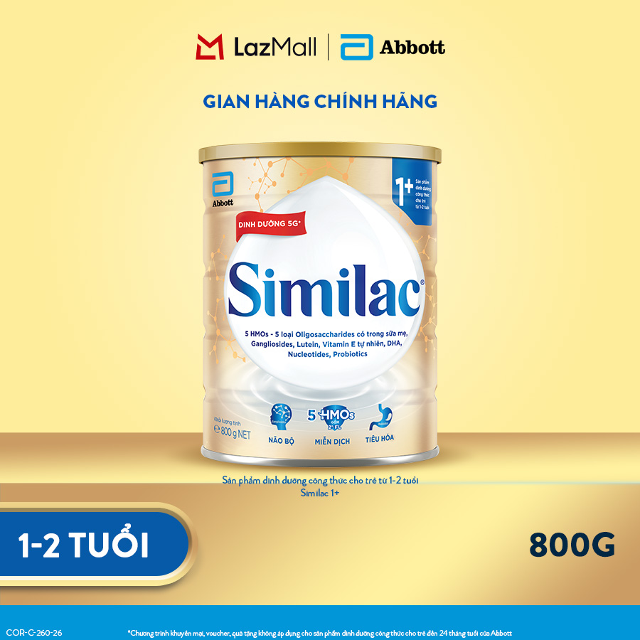 Sữa bột Similac 5G 1+ 800g cho trẻ từ 1-2 tuổi