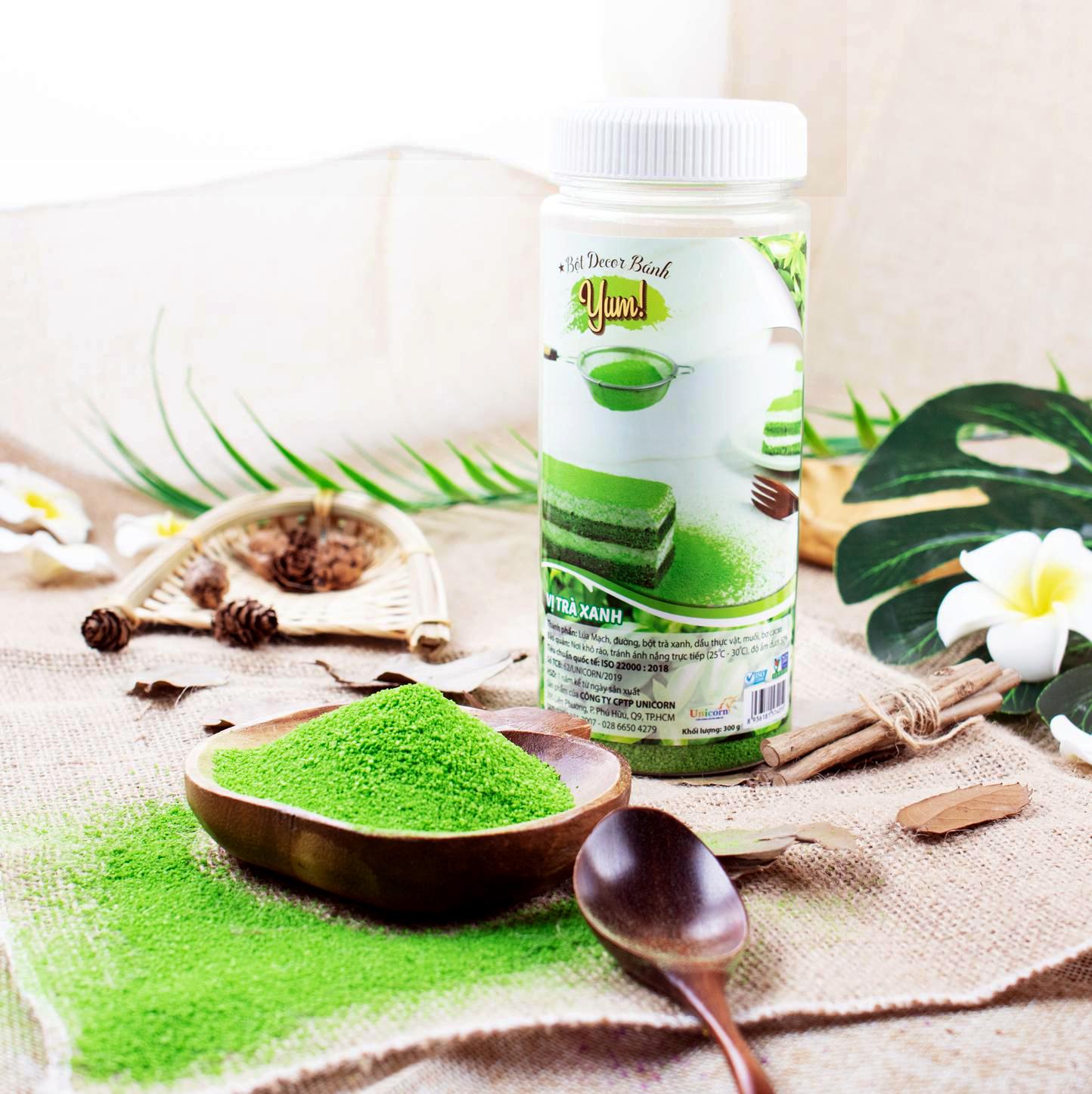Bột rắc vị TRÀ XANH -nguyên liệu trang trí bánh kem- Đồng Tiến Việt Nam