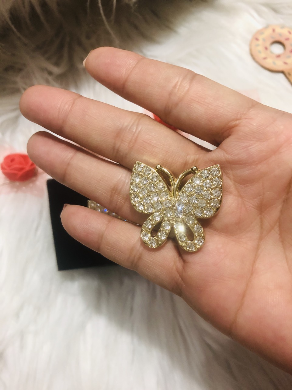 Cài áo con bướm full đá. kt 3 x 35cm