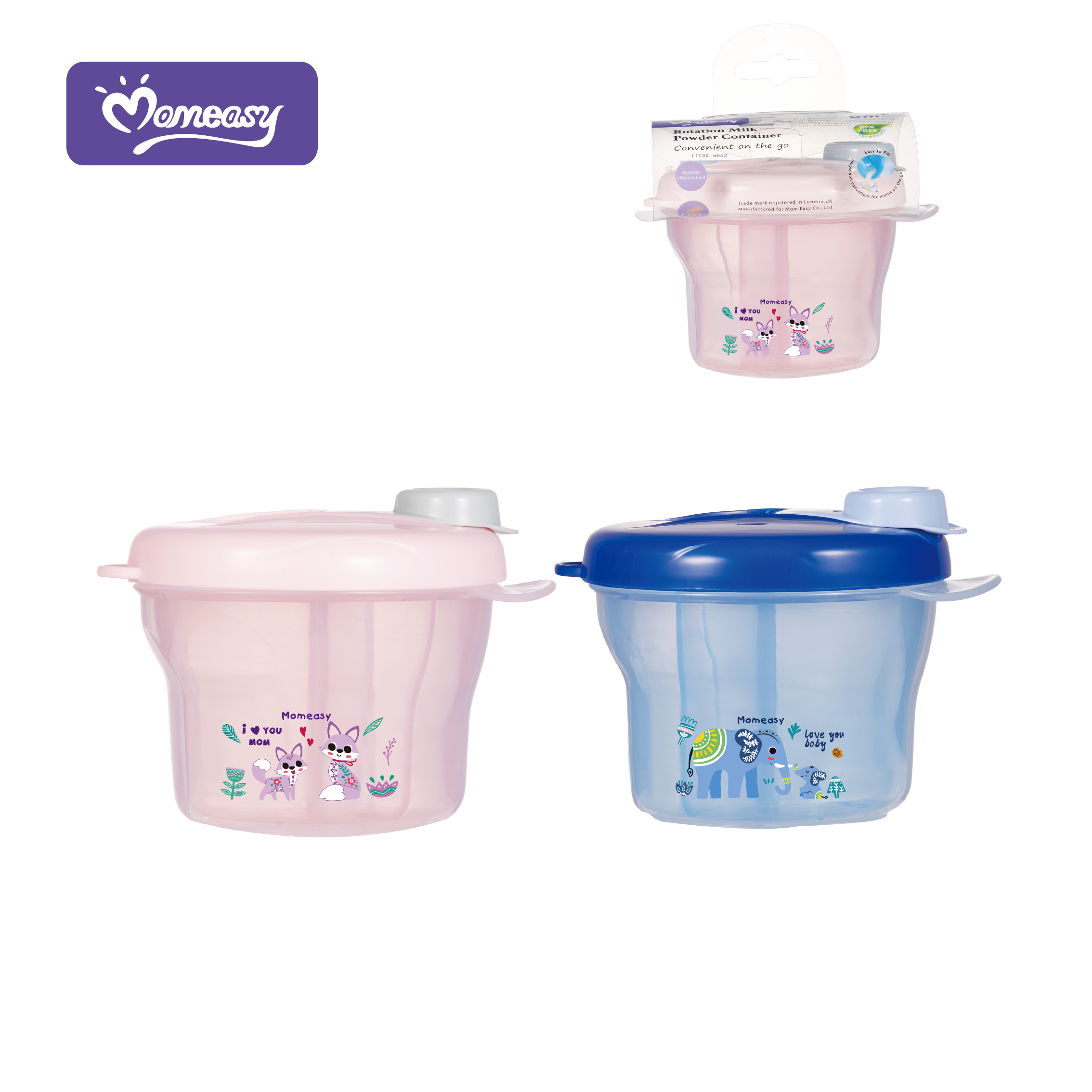 Hộp chia sữa bột 3 ngăn Momeasy