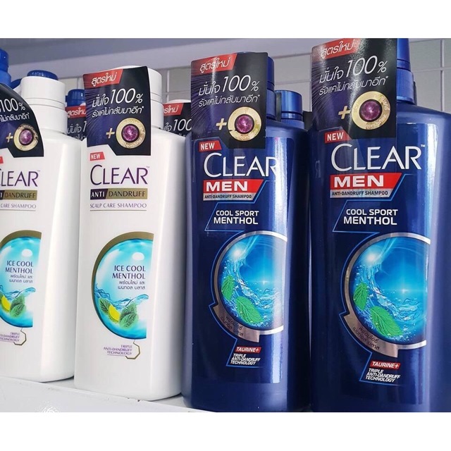 Combo cặp dầu gội clear bạc hà nam nữ 410ml- thái lan