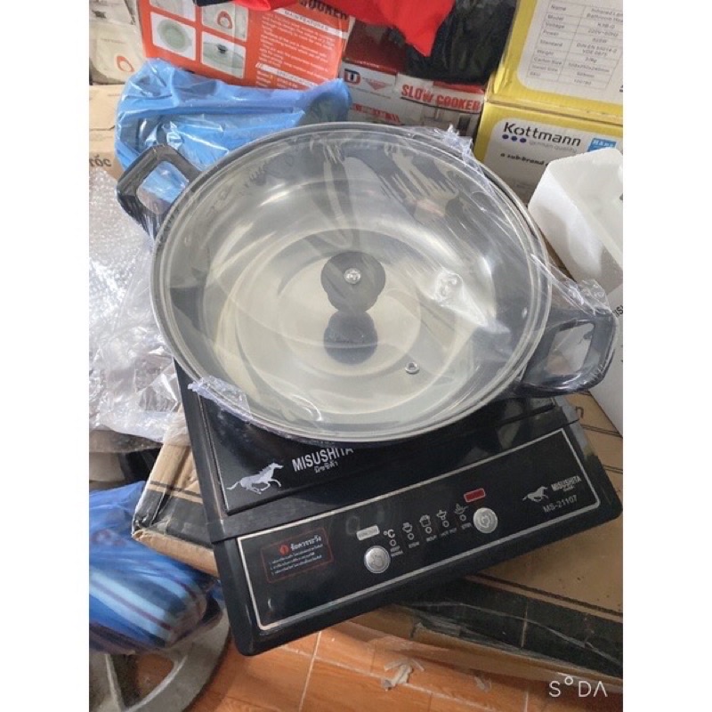 Bếp từ Misushita ms-21107 Thái Lan tặng kèm nồi ,công xuất 2000w .bếp từ đơn Misushita, Bếp điện từ, bếp từ, với tính năng bếp cảm ứng từ, Giữ nóng, Điều chỉnh nhiệt độ chính xác .thiết kế đẹp mắt ,rễ dàng vệ sinh .