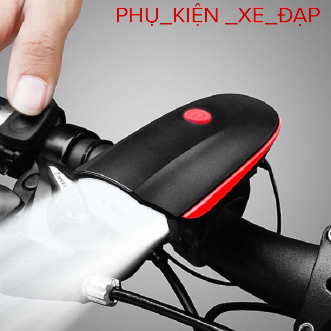 Đèn xe đạp thể thao kèm còi, Đèn xe đạp kèm còi 2 trong 1, Đèn pha xe đạp thể thao Giá rẻ