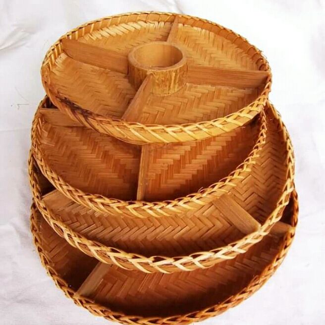 Bộ 3 mẹt tre chia ngăn 25.30.35cm