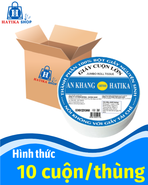 Giấy vệ sinh cuộn lớn an khang hatika 2 lớp ah700