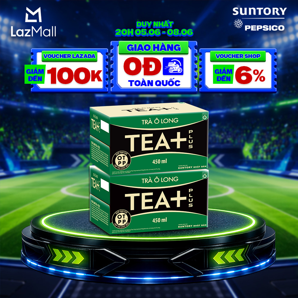 [SALE 6.6] Combo 2 Thùng 24 Chai Trà Ô long Tea+ (450ml /chai)