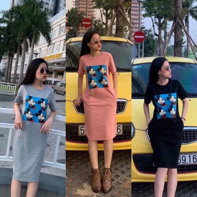 Đầm suông cotton chuột mickey - mt05