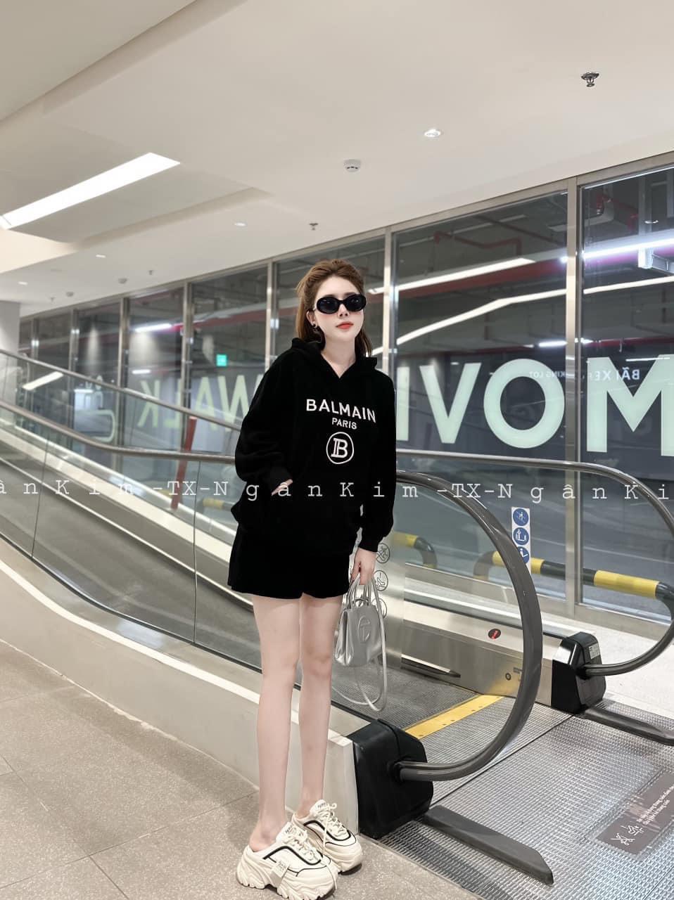 Set thời trang siêu hot thiết kế thu đông với áo hoodie tay dài mix quần đùi xinh, Set bộ đi chơi nữ thiết kế áo tay dài form rộng mix quần đùi thoải mái, Set quần áo nữ thiết kế áo hoodie tay dài có mũ mix quần đùi MTB