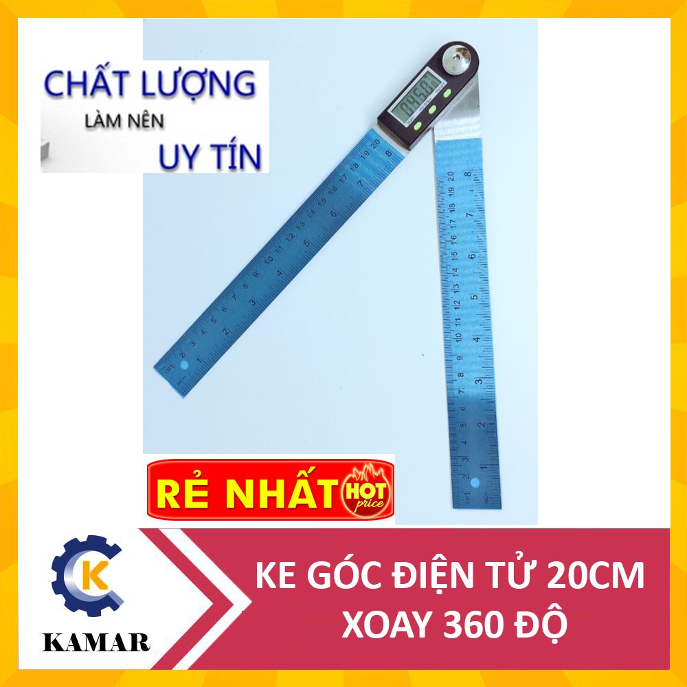 Thước ke góc điện tử 20cm xoay 360 độ