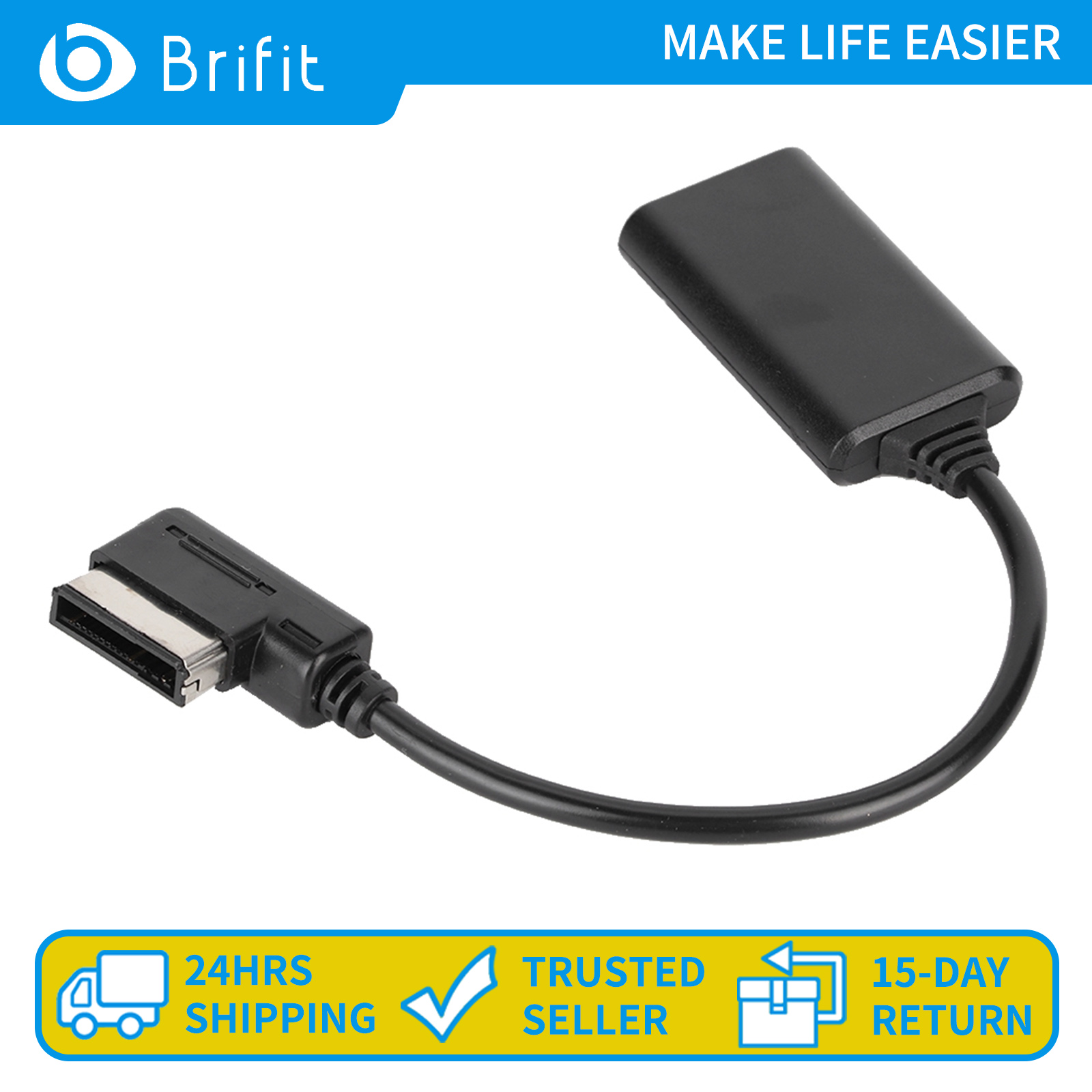 Brifit Audi Ami Car Multimedia Bluetooth Audio Cable Bộ điều hợp âm thanh Bluetooth không dây tương thích với Youtube và các ứng dụng khác cho Audi A-Class, Q-Class, RS-Class