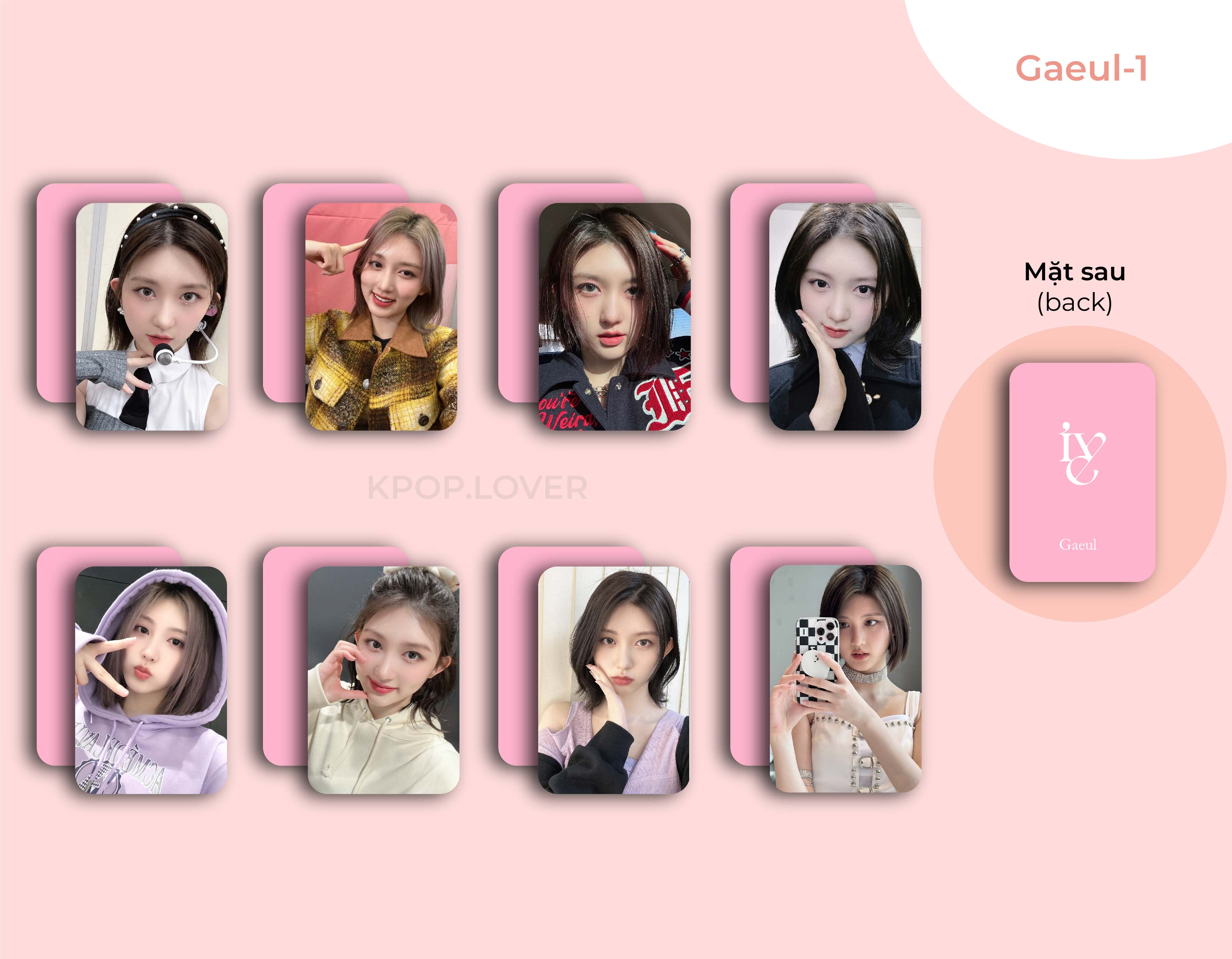 SET 8 CARD BO GÓC I'VE (IVE) - Wonyoung Gaeul Liz Leeseo Rei Yujin