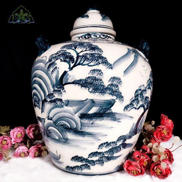 Chum đựng nước - Thùng đựng gạo - Vò gốm sứ Bát Tràng 20 lít