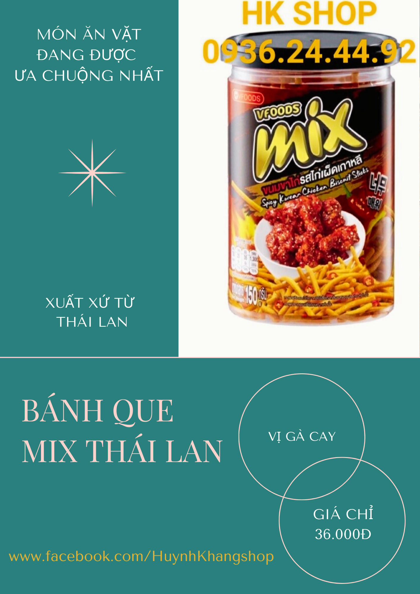 Bim bim que giòn cay mix thái lan - snack thái