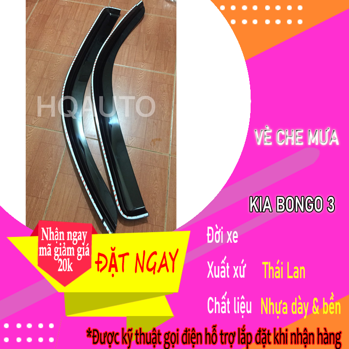 Vè che mưa đen thái lan chuyên dành cho các dòng xe kia bongo 3, hyundai porter 2,k250 dễ dàng lắp đặt