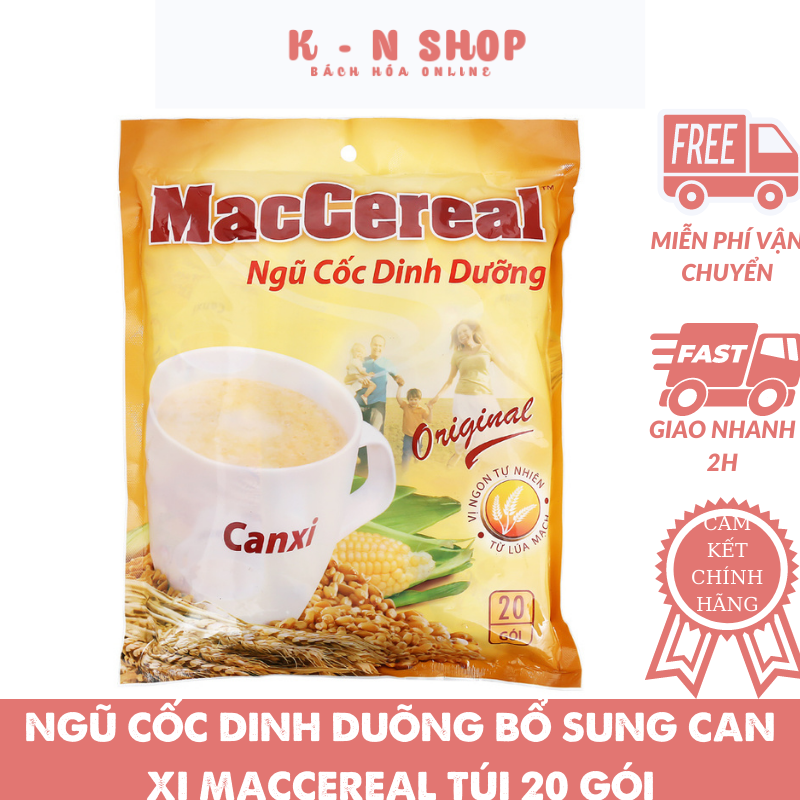 Ngũ cốc dinh dưỡng MacCereal với công thức đặc biệt ít calo ít chất béo nhiều chất xơ giúp bạn kiểm soát cân nặng một cách hiệu quả mang lại cho bạn một cơ thể khỏe mạnh và một vóc dáng thon thả như ý BỊCH 20 GÓI*28G