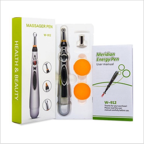 Bút Xung Điện Châm Cứu 3 Đầu, Bút Châm Cứu Đông Y Tia Hồng Ngoại An Toàn, Có Khả Năng Làm Giảm Đau Cơ Đau Xương Khớp Massage.