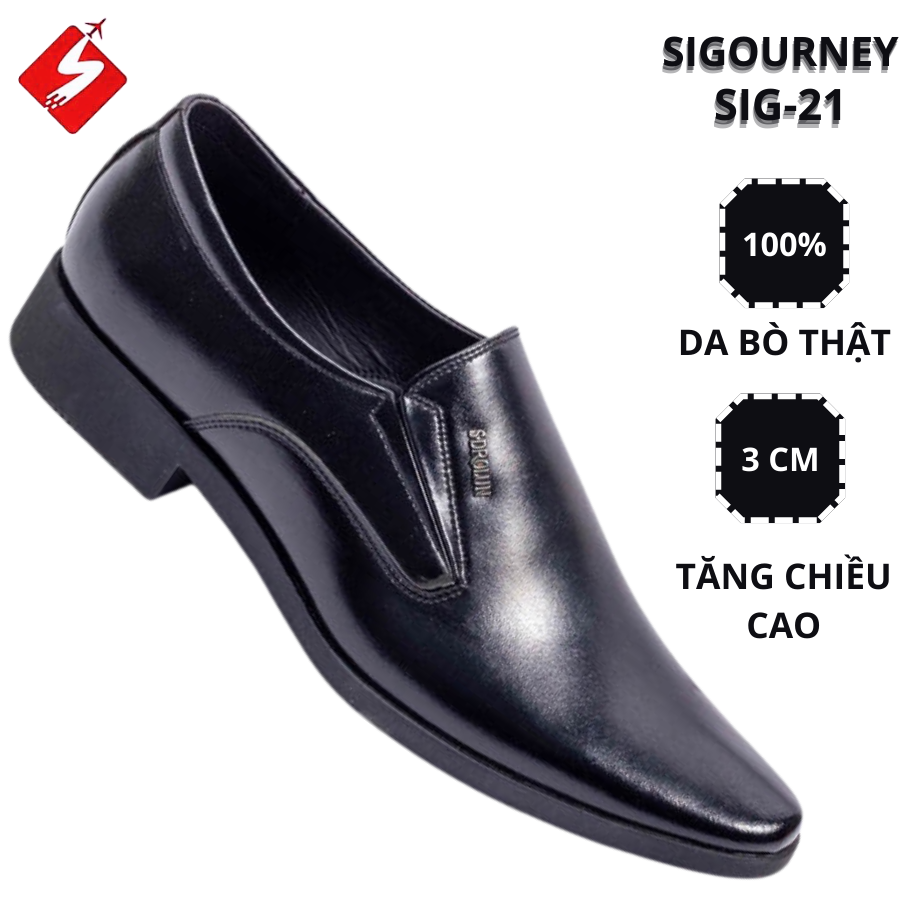 Giày da nam công sở, giày lười nam da thật dành cho dân công sở sig-21 bảo hành 18 tháng