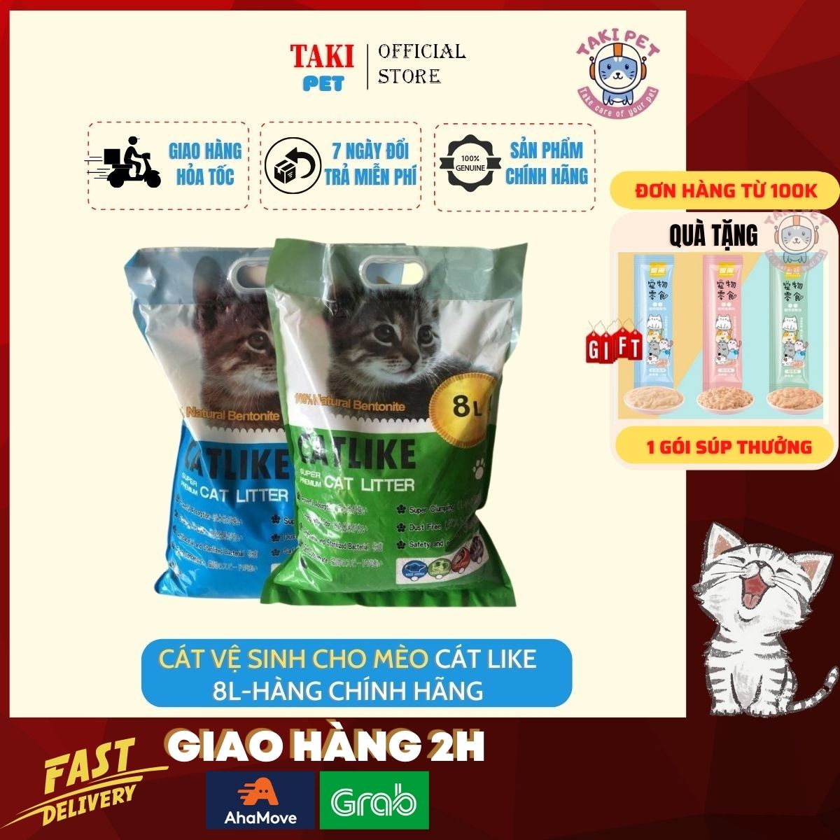Cát vệ sinh cho mèo cát Like 9L-hàng chính hãng