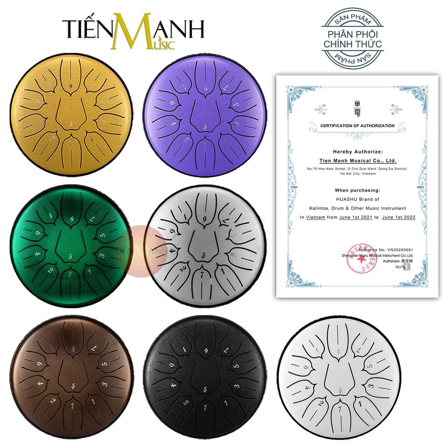 [Chính Hãng] Trống Không Linh Tank Drum 11 Tone Huashu THL11 6 inch - Lưỡi Thép Steel Tongue