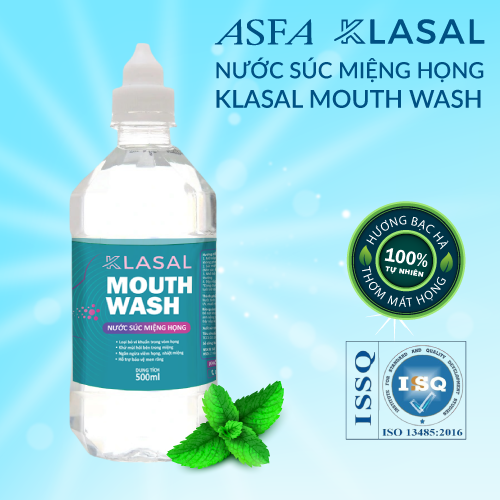 Nước muối súc miệng họng ASFA Klasal hương bạc hà thơm mát