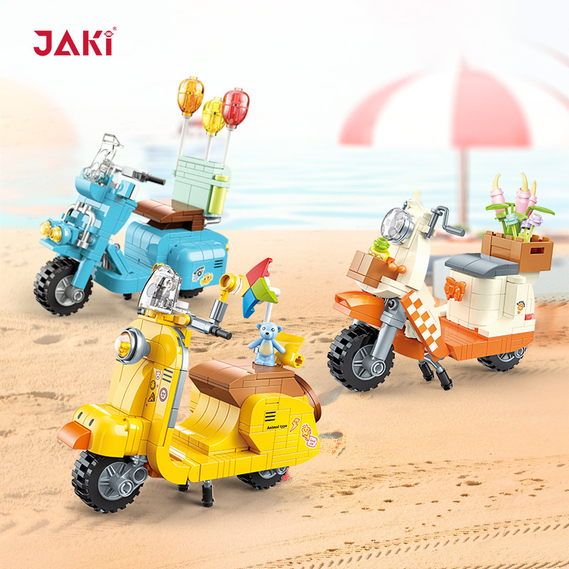 Mô hình xe vespa dã ngoại - bộ đồ chơi lắp ráp 3d jaki