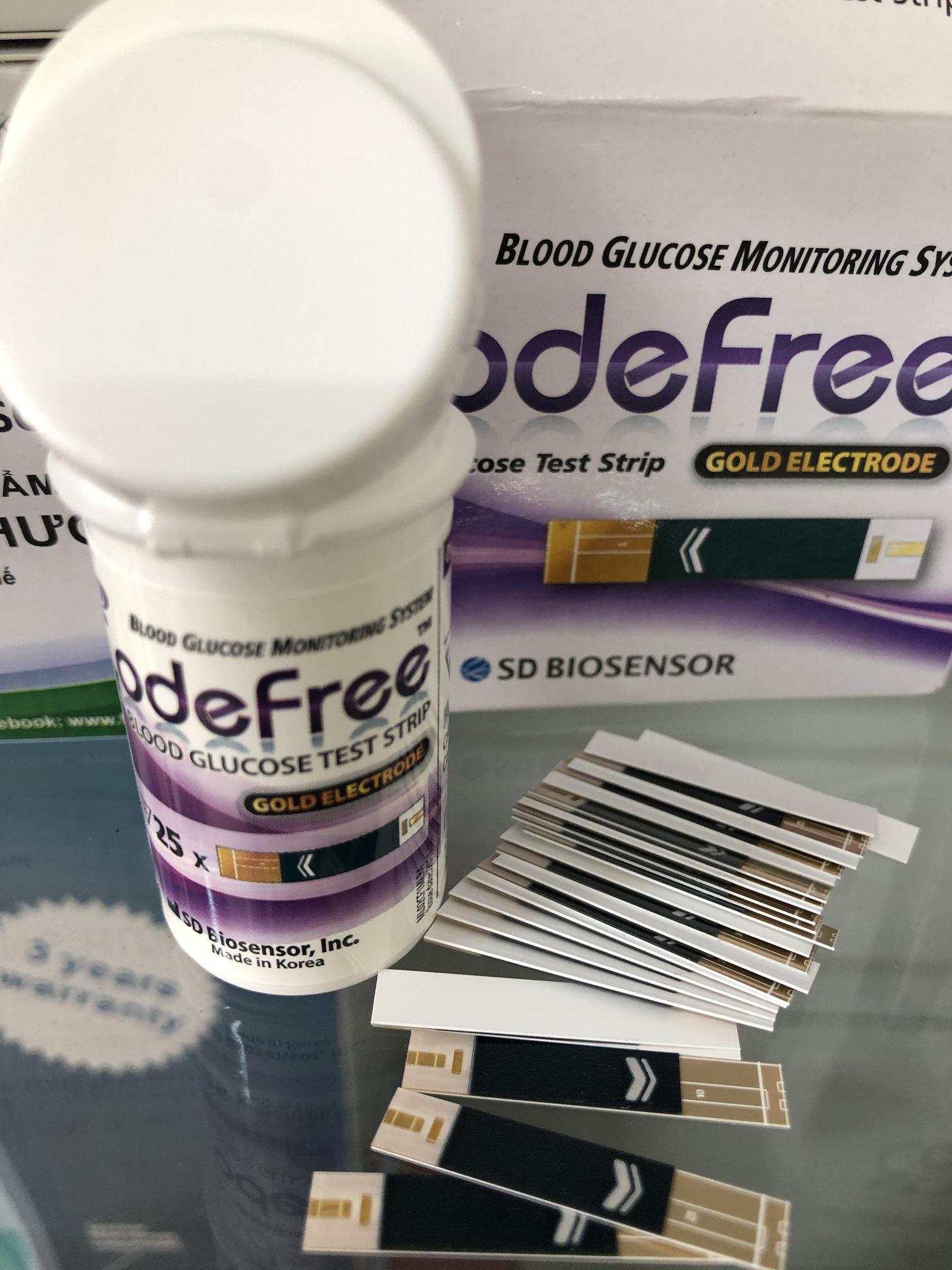 Hộp 50 que thử đường huyết test thử tiểu đường đường huyết SD Codefree (tiểu đường SD Code free) của Hàn Quốc