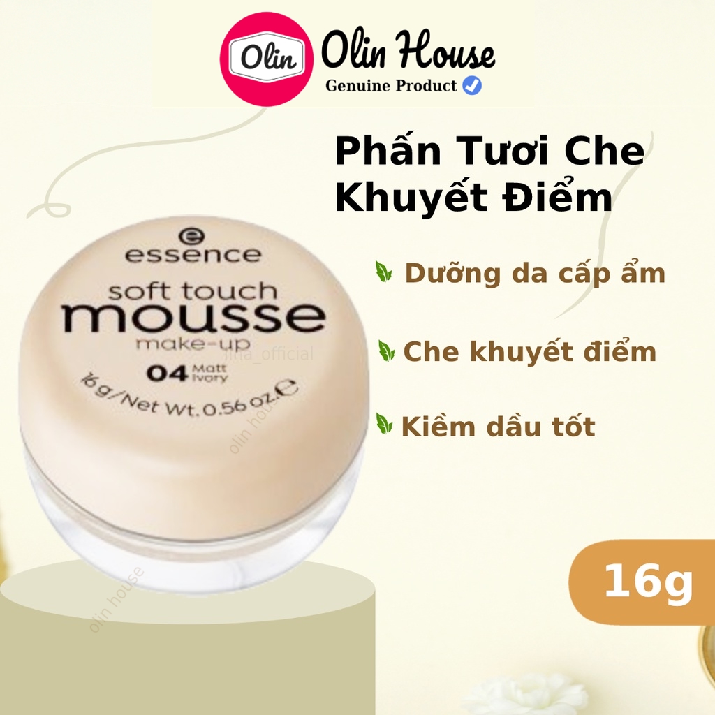 Phấn tươi Essence Mousse Make Up Soft Touch Đức 16g - Phấn tươi che khuyết điểm dưỡng ẩm da - Olin House