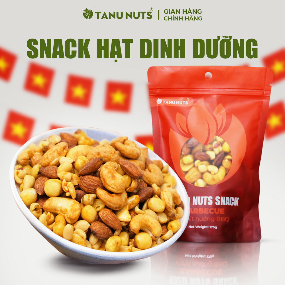  Snack hạt dinh dưỡng mix tẩm vị TANU NUTS túi 175g mix hạt tẩm vị ăn vặt healthy cho văn phòng trẻ nhỏ ăn kiêng 