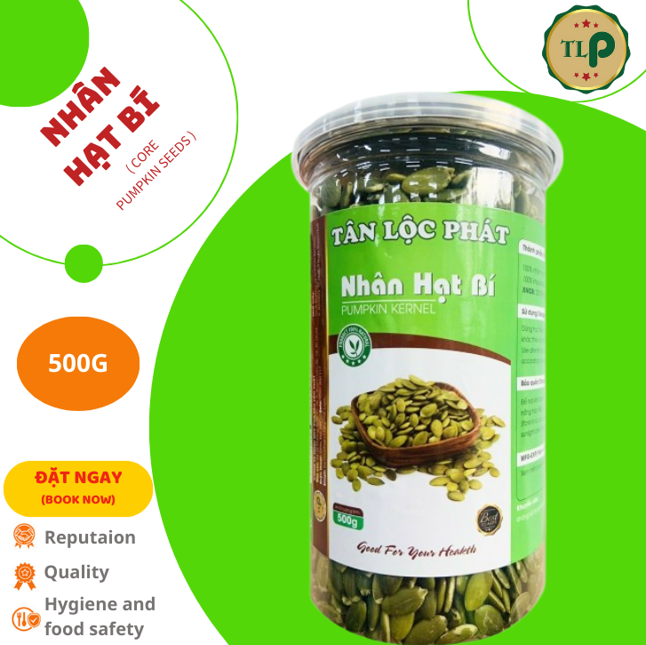 Nhân hạt bí xanh tân lọc phát - hũ 500g