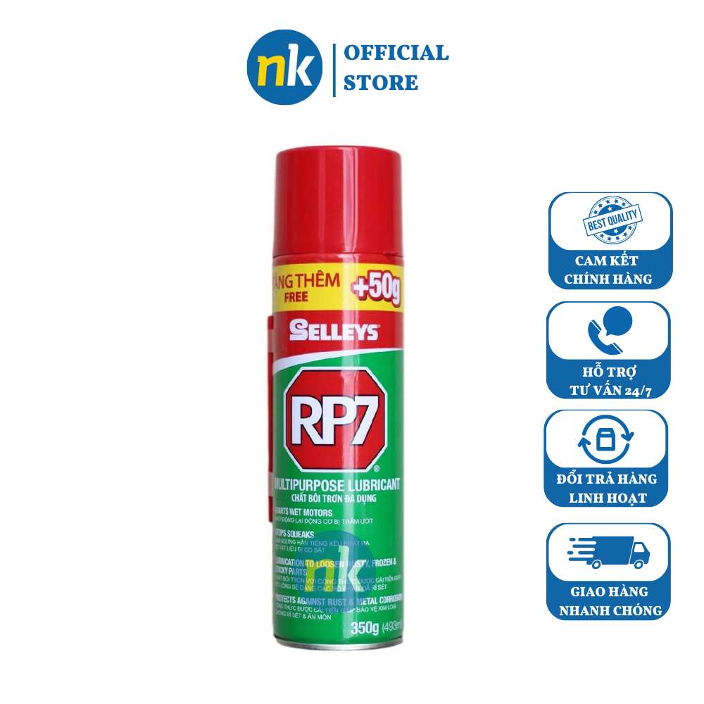 Dầu chống rỉ sét và bôi trơn RP7 350g và 175g - chống rỉ, phá rỉ sét, chống ăn mòn hiệu quả, xịt vệ sinh sên