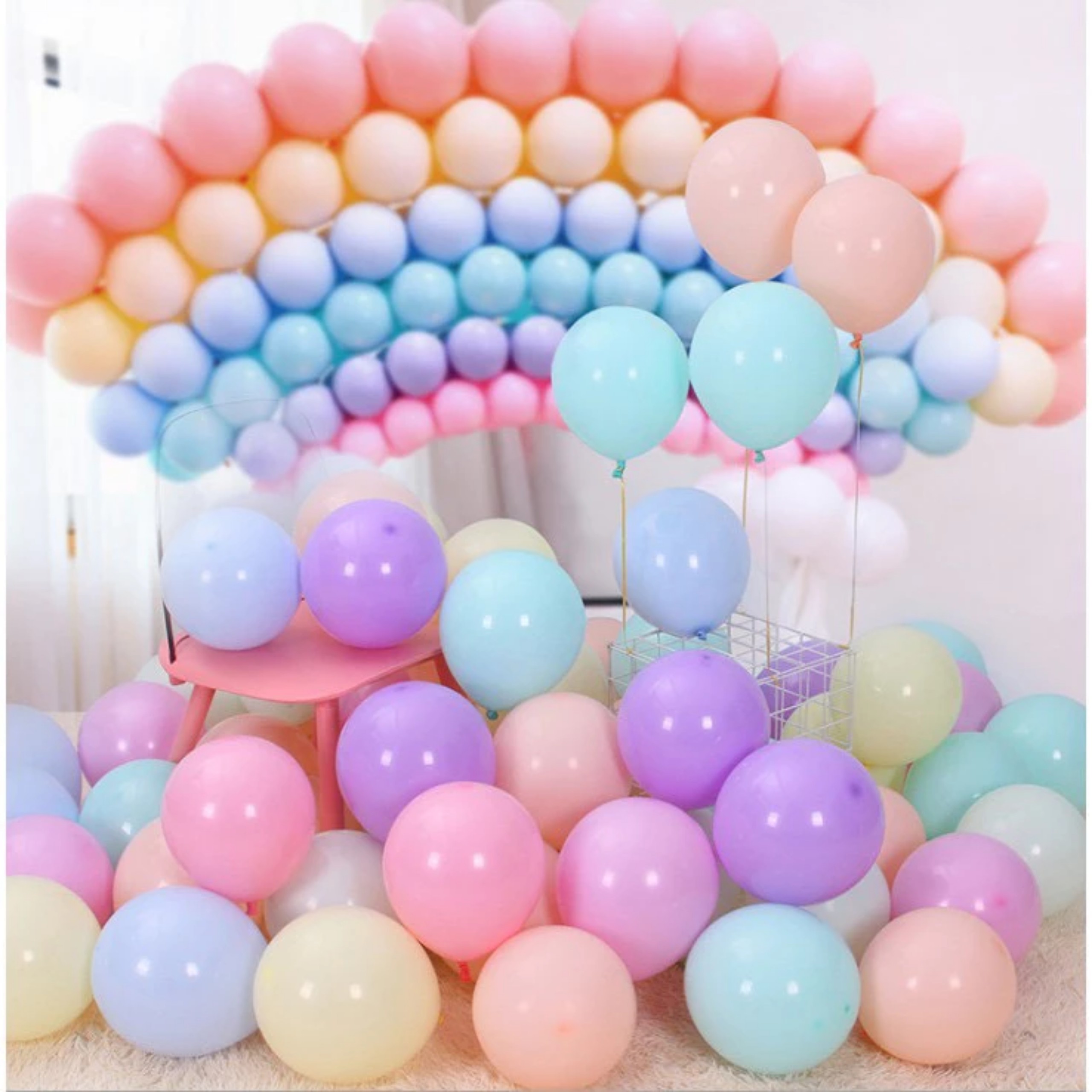 Set 10 bóng bay màu pastel, bóng sinh nhật màu macaron style hàn quốc dùng trang trí sinh nhật đẹp cho bé trai bé gái