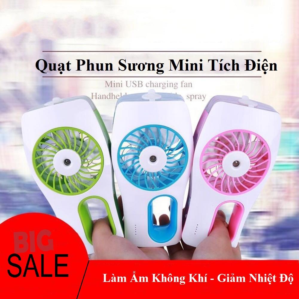 Quạt Phun Sương Cầm Tay Mini, Quạt Hơi Nước Mini, Quạt Phun Sương Tích Điện Mini Cầm Tay Đa Năng, Chất Liệu Nhựa Cao Cấp, Mẫu Mã Đẹp, Chạy Êm, Làm Ẩm Không Khí Giảm Nhiệt Độ Tạo Độ Ẩm Cho Da- Sale Giảm Giá 50%, Bảo Hành Lỗi 1 Đổi 1.