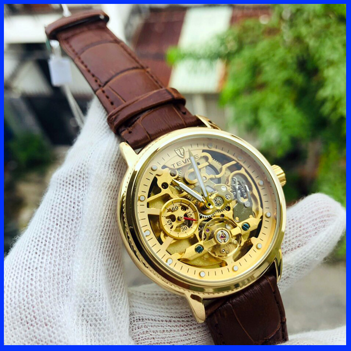 [HÀNG XỊN] Đồng Hồ Cơ Nam TEVISE T612B Mẫu Mới - Máy cơ Automatic - dây da lộ máy - Bảo hành 12 tháng