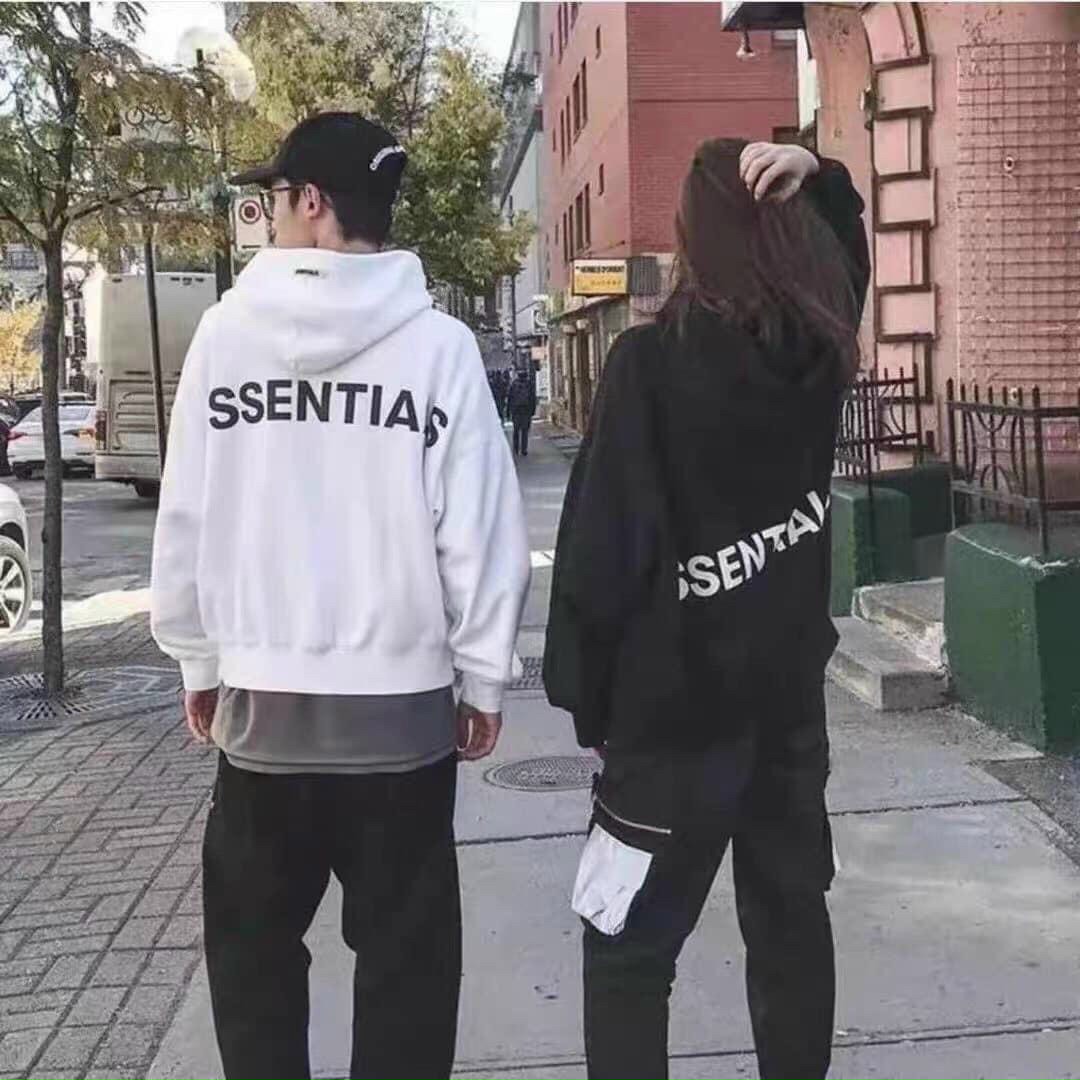 ÁO KHOÁC HOODIE CẶP ĐÔI ESSENTIALS CỰC HOT CỔ CHUI CÓ NÓN TP