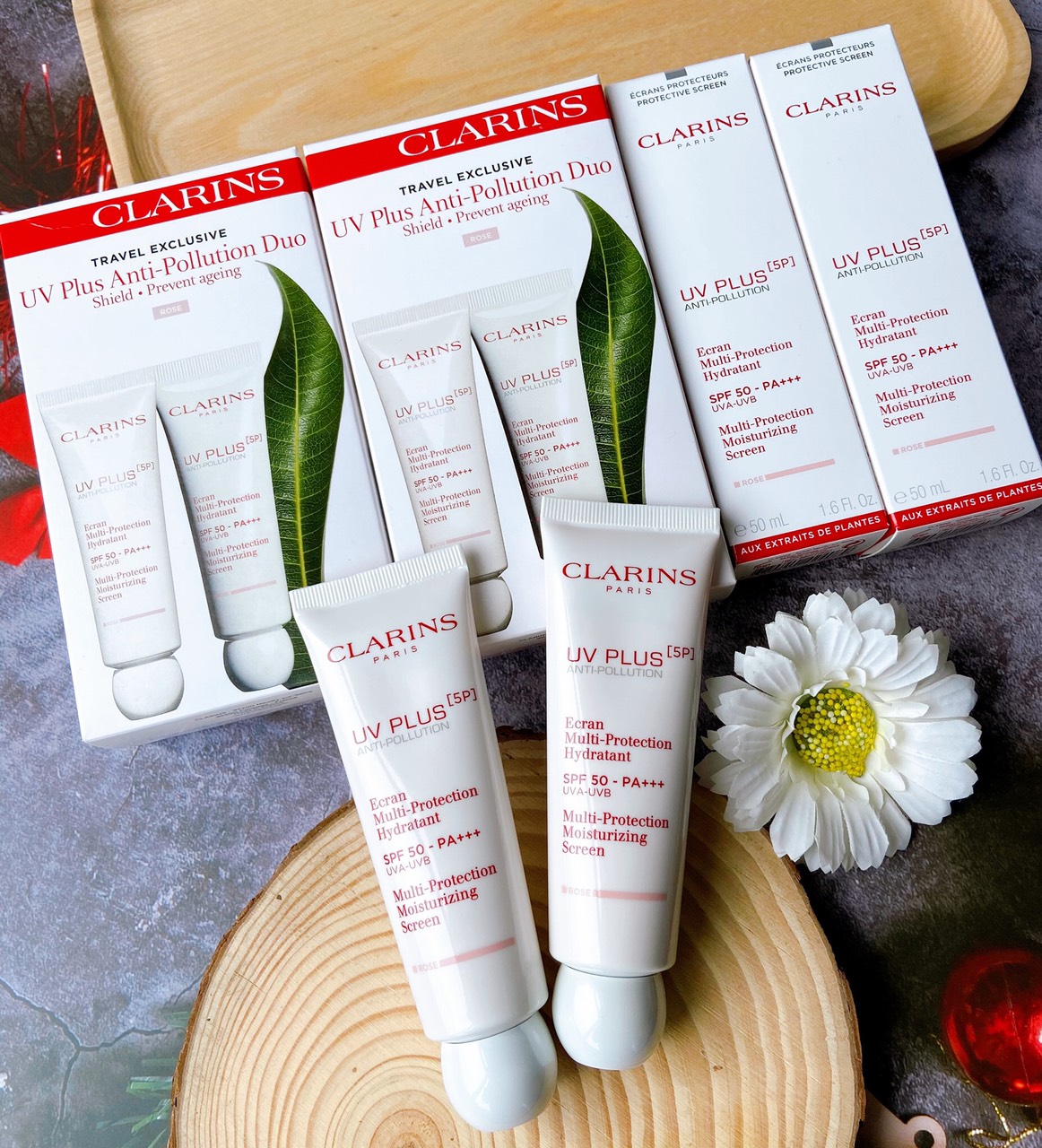 Kem chống nắng clarins rosy glow uv plus spf 50 màu rosy mẫu mới ƞhất 2021